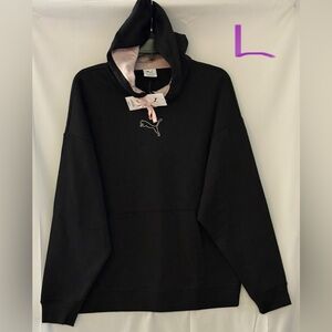 Puma Women's Black Hoodie with Pink Accents